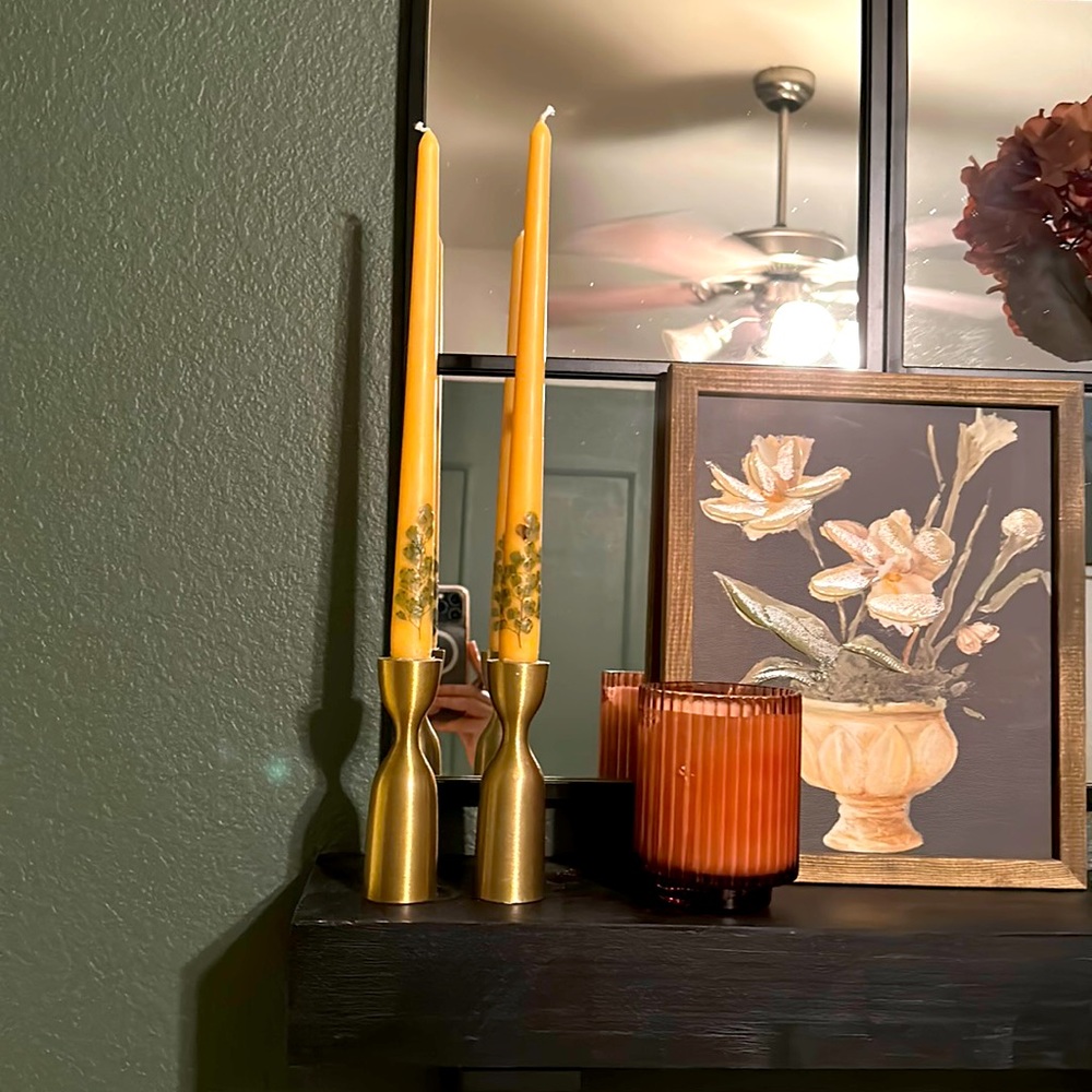 Beautiful 4” Gold  Taper Candle holders